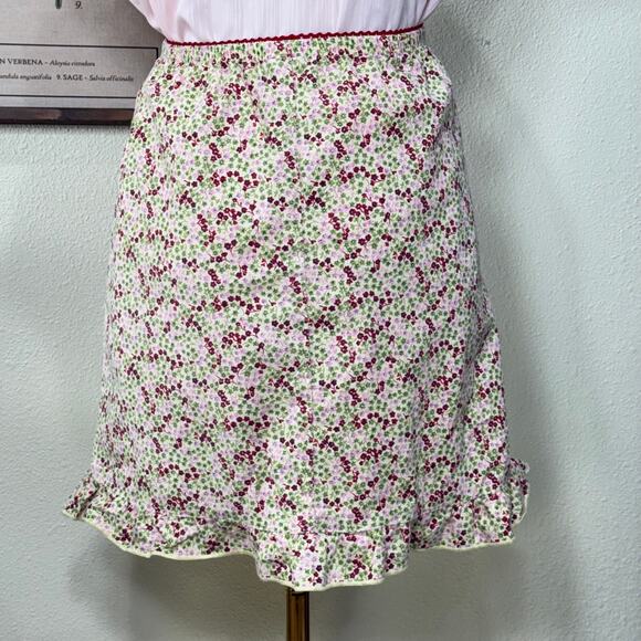 Vintage 90s Y2k Floral Ruffle Mini Skirt Cottage Dolly Himekaji Shoujo Girl XS - Picture 2 of 6